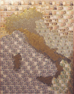 dimensioni 140x110 cm
669 Monete (Lira) e Cartamoneta  Stampata scala 1:1.000.000