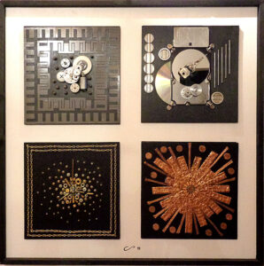 dimensioni 65x65cm
materiale di recupero su tavola